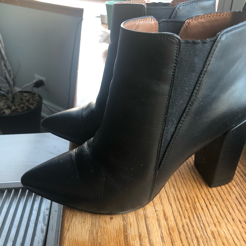 BCBG Maxazria black ankle boots.